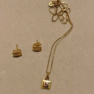 18K Gold Necklace & Earring Set